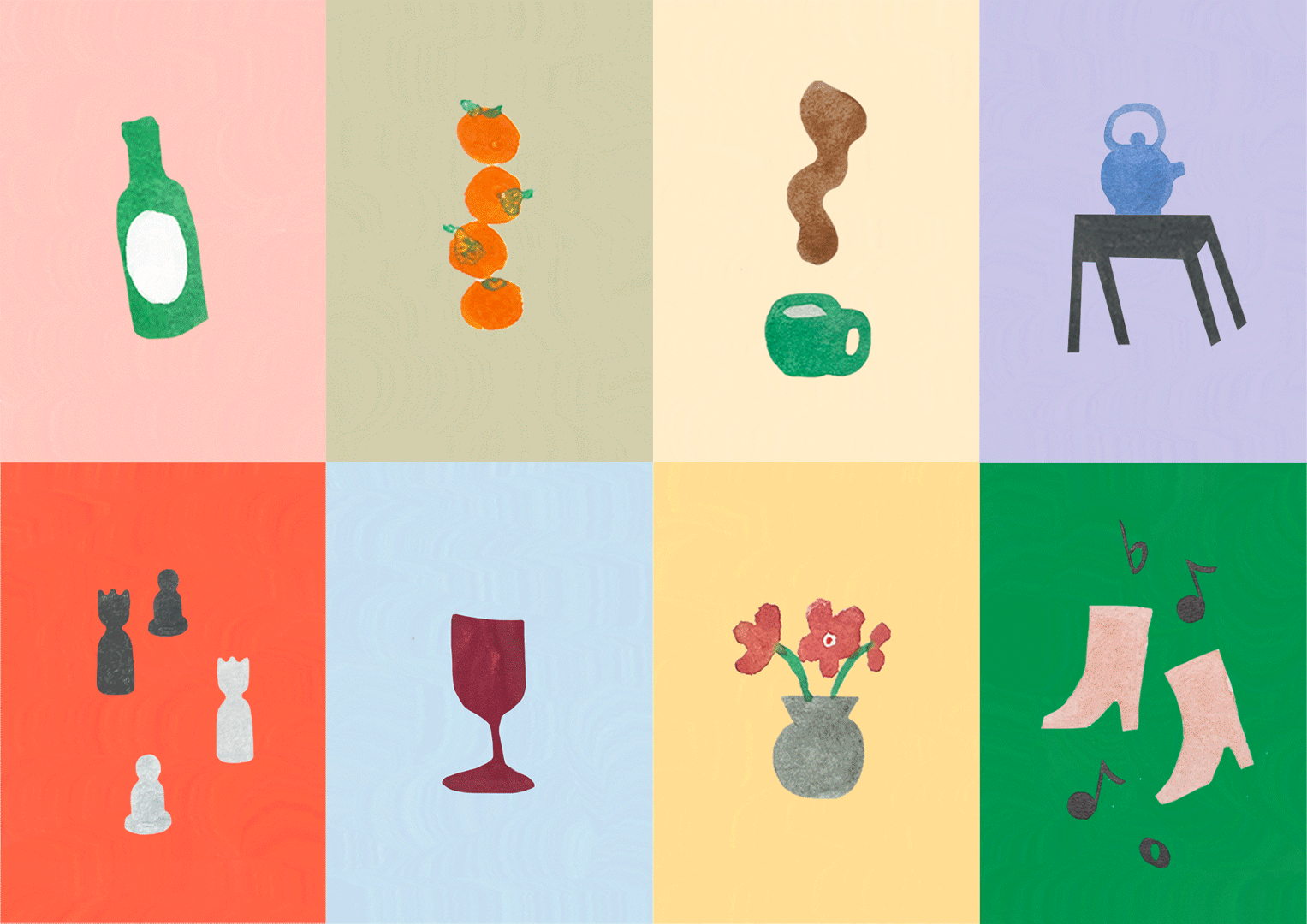 Farver, mad og drikke samt aktiviteteter i Folkehuset Hodda.