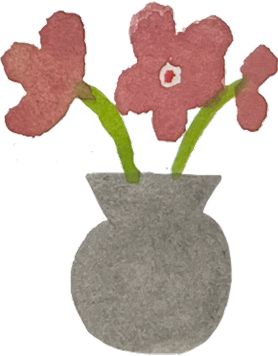 Vase med blomster.